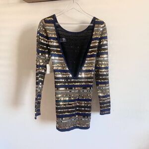 🪞 NWT VS luxe long sleeve sequin stitch stretch midi dress victoria’s secret